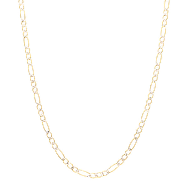 Collar de tres eslabones por uno platinado por uno en oro amarillo 14 kilates.