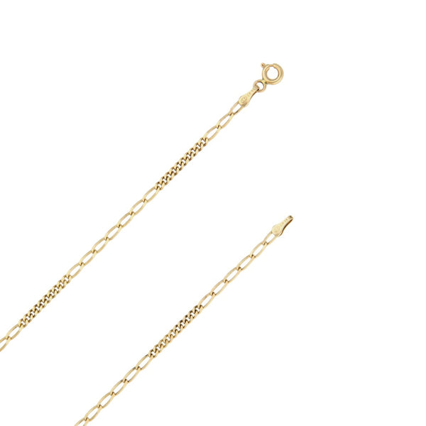 Collar de diez eslabones por siete en oro amarillo 14 kilates.