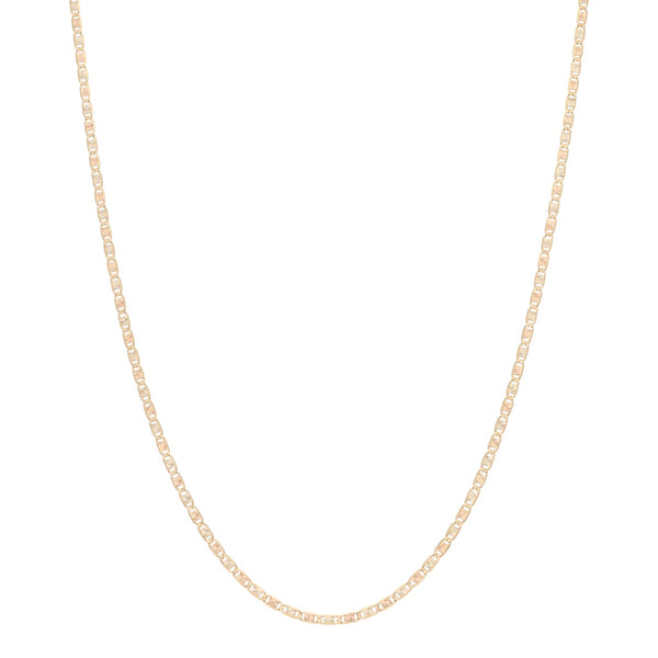 Collar eslabón nudo marino en oro tres tonos 14 kilates.