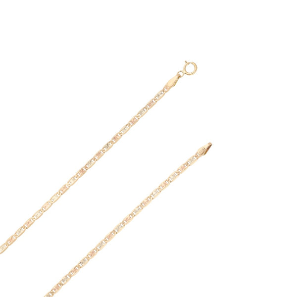 Collar eslabón nudo marino en oro tres tonos 14 kilates.