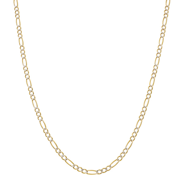 Collar de tres eslabones por uno platinados en oro amarillo 14 kilates.