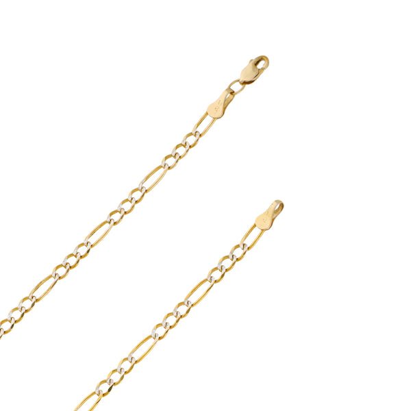 Collar de tres eslabones por uno platinados en oro amarillo 14 kilates.