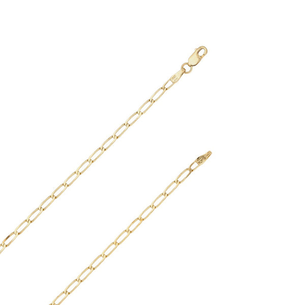 Gargantilla eslabón encontrado con dije articulado motivo bailarina en oro amarillo 14 kilates.