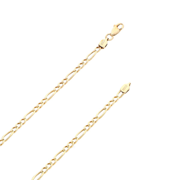 Collar de tres eslabones por uno en oro amarillo 14 kilates.