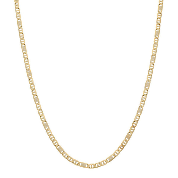 Collar eslabón nudo marino en oro dos tonos 14 kilates.
