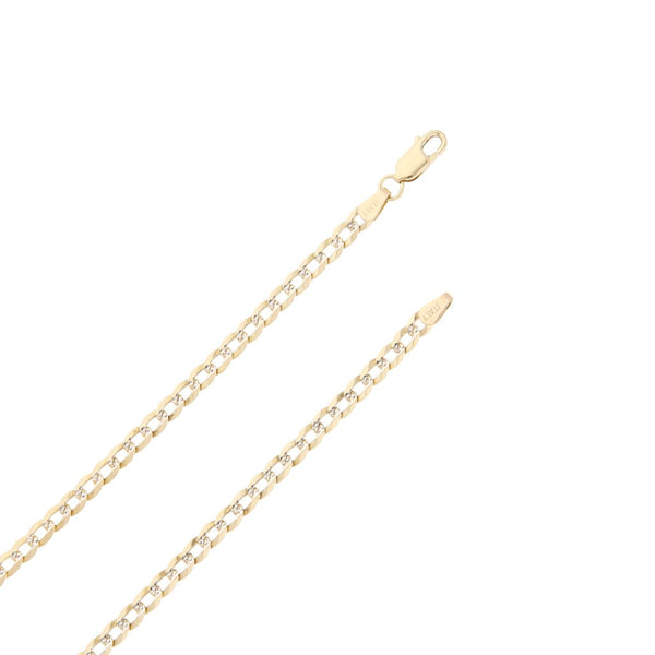 Collar eslabón barbado platinado en oro amarillo 14 kilates.