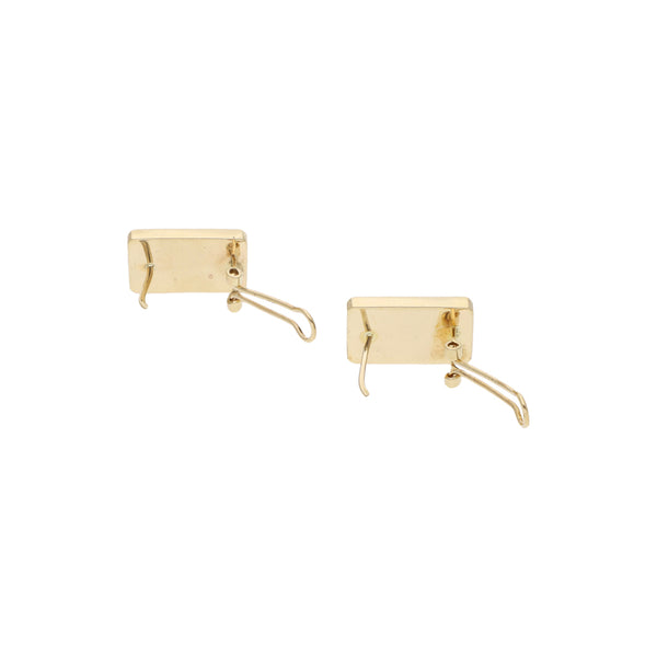 Juego de anillo y aretes diseño especial con sintéticos en oro amarillo 14 kilates.