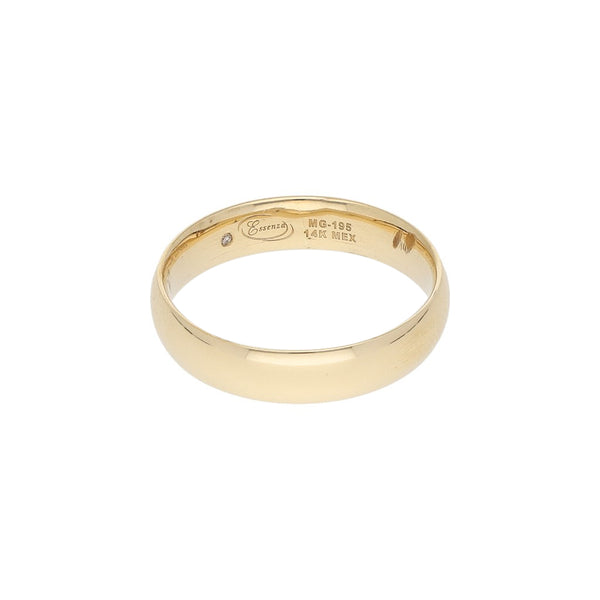 Argolla lisa con diamante interno en oro amarillo 14 kilates.