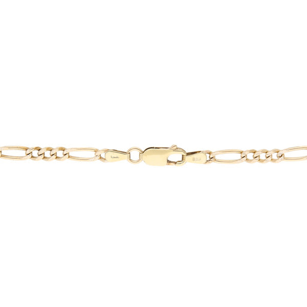 Pulsera de tres eslabones por uno platinados en oro amarillo 14 kilates.