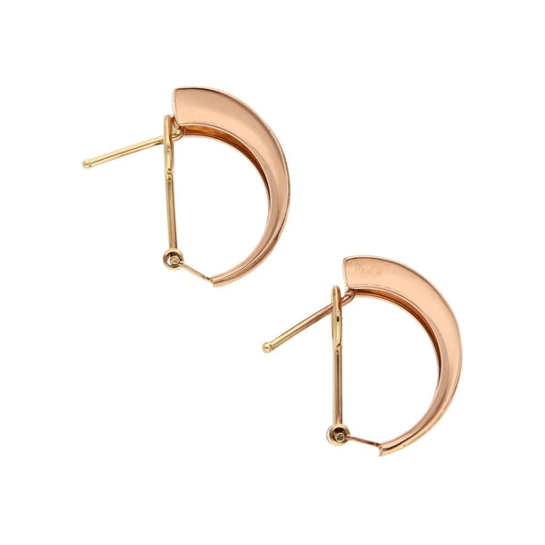 Aretes labrados en oro rosa 14 kilates.