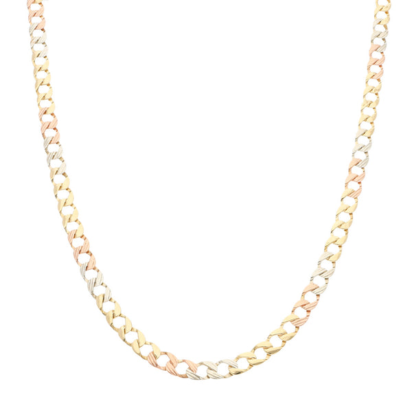 Collar eslabón encontrado en oro tres tonos 14 kilates.