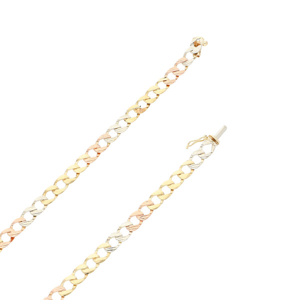 Collar eslabón encontrado en oro tres tonos 14 kilates.