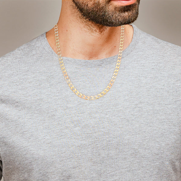 Collar eslabón encontrado en oro tres tonos 14 kilates.