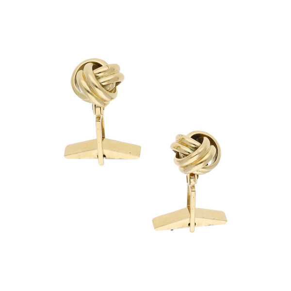 Mancuernillas diseño especial motivo nudo en oro amarillo 14 kilates