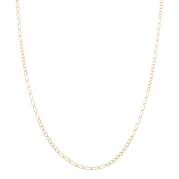 Collar de diez eslabones por siete en oro amarillo 14 kilates.