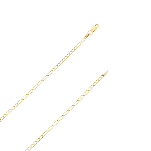 Collar de diez eslabones por siete en oro amarillo 14 kilates.