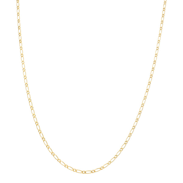 Collar eslabón uno por uno en oro amarillo 14 kilates.