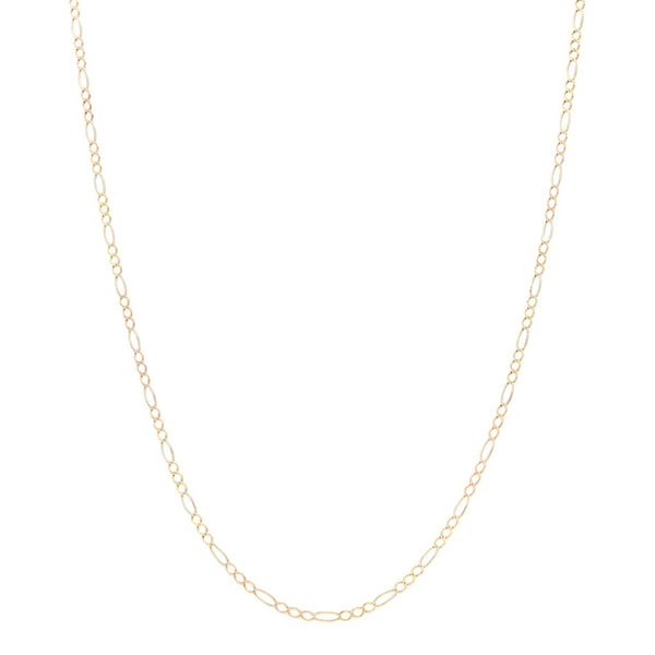 Collar de tres eslabones por uno en oro tres tonos 14 kilates.