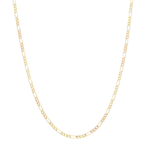 Collar de tres eslabones por uno en oro dos tonos 14 kilates.