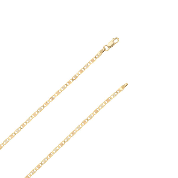 Collar eslabón nudo marino en oro tres tonos 14 kilates.