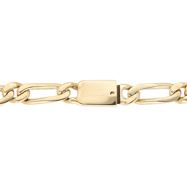 Pulsera de eslabón uno por uno en oro amarillo 14 kilates.