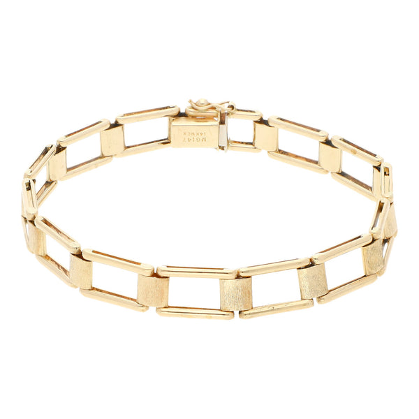 Pulsera eslabón articulado en oro amarillo 14 kilates.