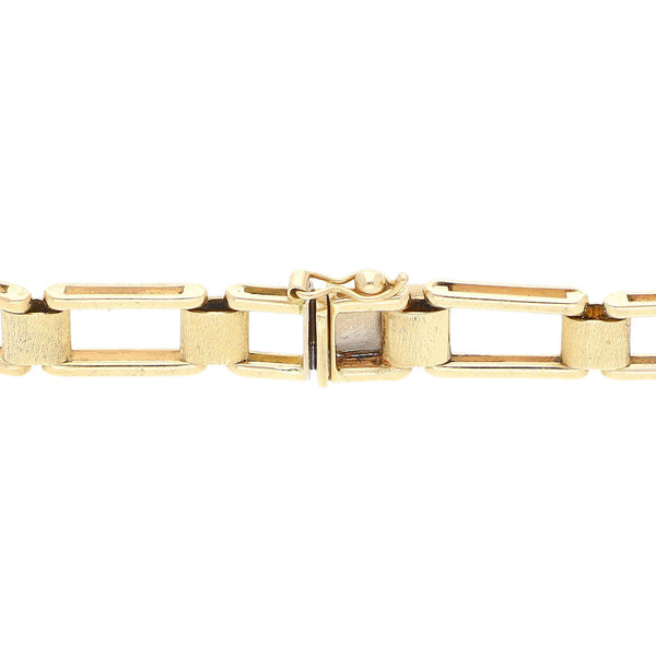 Pulsera eslabón articulado en oro amarillo 14 kilates.