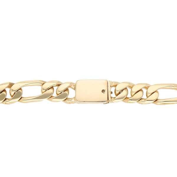 Pulsera de tres eslabones por uno en oro amarillo 14 kilates.
