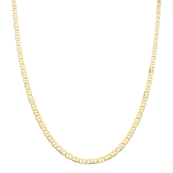 Collar eslabón nudo marino en oro dos tonos 14 kilates.