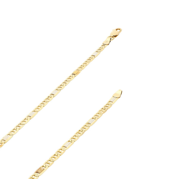 Collar eslabón nudo marino en oro dos tonos 14 kilates.