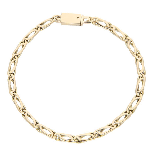 Pulsera eslabón nudo egipcio en oro amarillo 14 kilates.