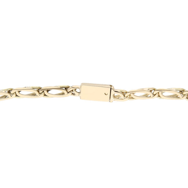Pulsera eslabón nudo egipcio en oro amarillo 14 kilates.