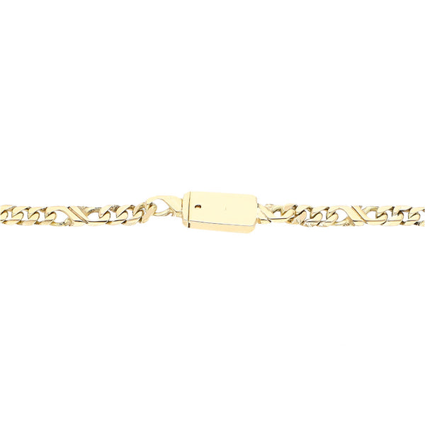 Pulsera eslabón combinado en oro amarillo 14 kilates.