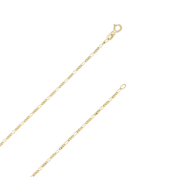 Collar de tres eslabones por uno y Cristo diseño especial en oro amarillo 14 kilates.