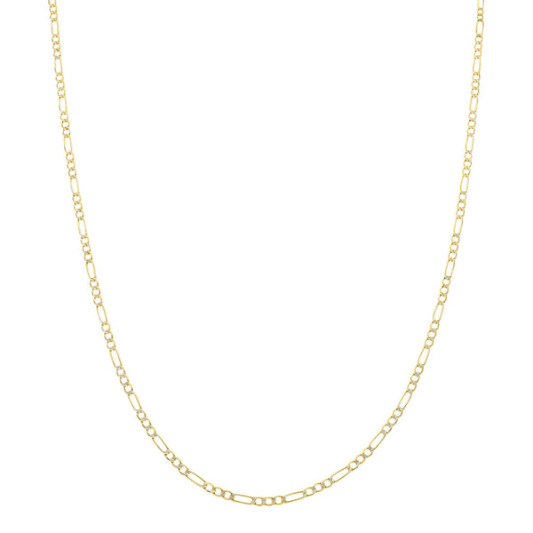 Collar de tres eslabones por uno platinados en oro amarillo 14 kilates.