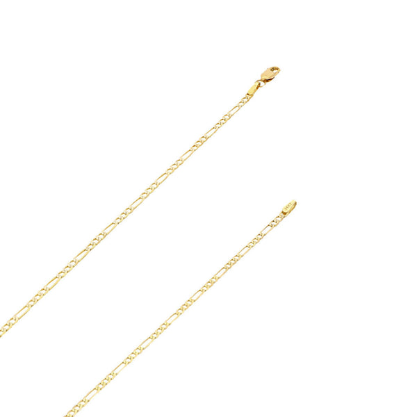 Collar de tres eslabones por uno platinados en oro amarillo 14 kilates.