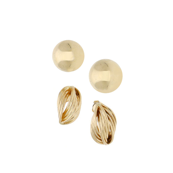 Dos broqueles diseño especial en oro amarillo 14 kilates.