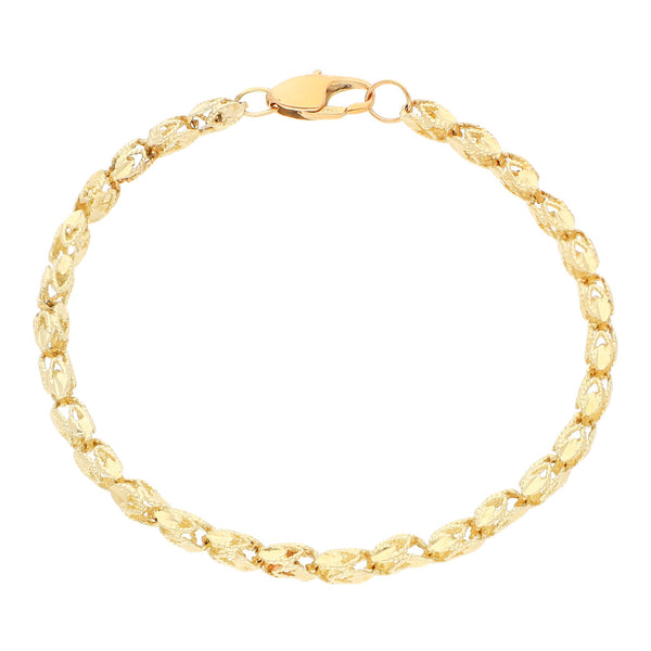 Pulsera eslabón articulado en oro amarillo 14 kilates.
