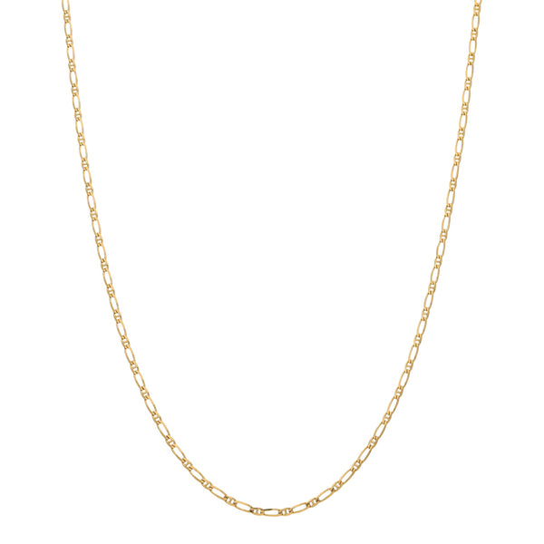 Collar eslabón combinado en oro amarillo 14 kilates.