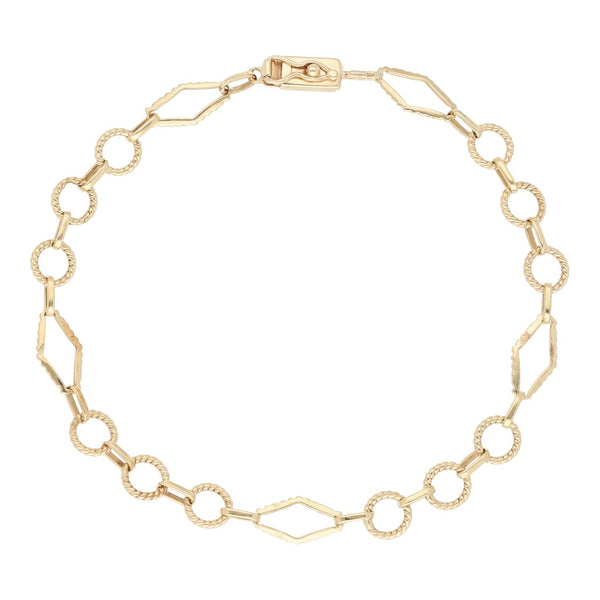 Pulsera eslabón articulado en oro amarillo 14 kilates.