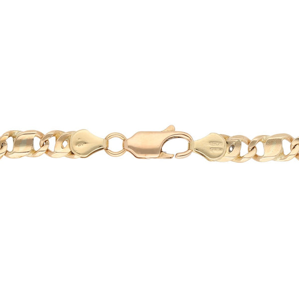 Pulsera eslabón combinado en oro rosa 14 kilates.