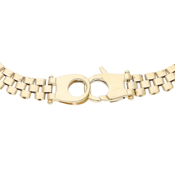 Pulsera eslabón articulado en oro dos tonos 14 kilates.