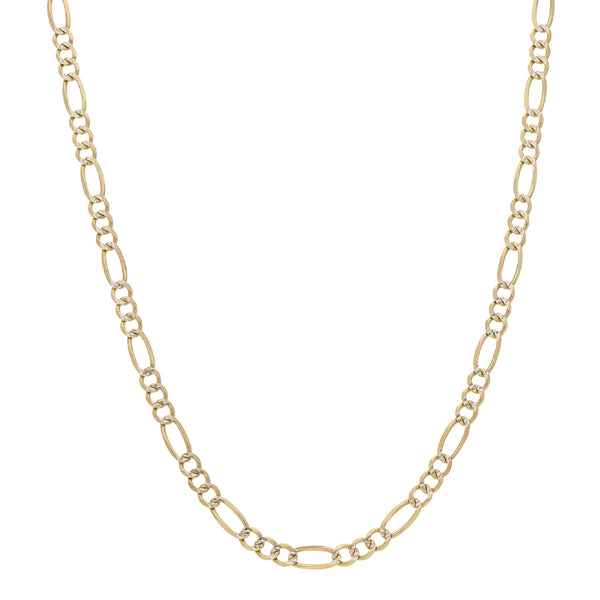 Collar de tres eslabones por uno platinado en oro amarillo 14 kilates.