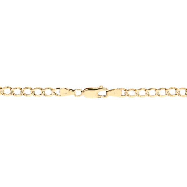 Pulsera eslabón encontrado platinado en oro amarillo 14 kilates.