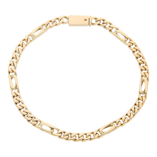 Pulsera eslabón combinado en oro amarillo 14 kilates.