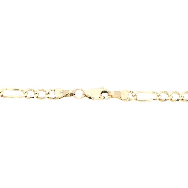Pulsera de tres eslabones por uno en oro amarillo 14 kilates.