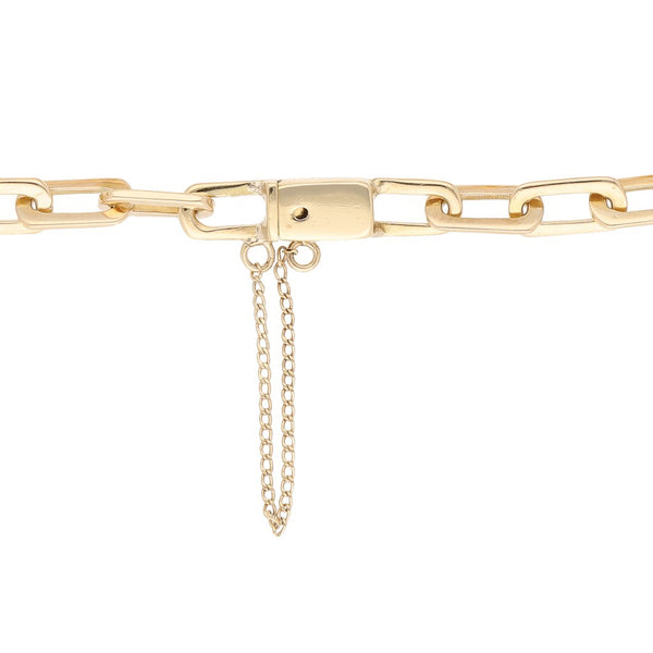 Pulsera eslabón cruzado en oro amarillo 14 kilates.