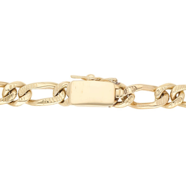 Pulsera de tres eslabones por uno en oro amarillo 14 kilates.