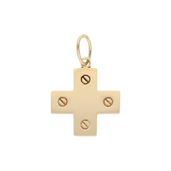 Cruz diseño especial en oro amarillo 14 kilates.