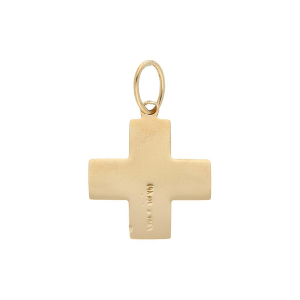 Cruz diseño especial en oro amarillo 14 kilates.